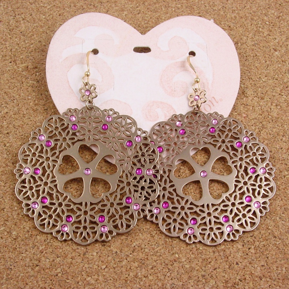 BRIGHTON GOLD/PINK DAY DREAMER EARRINGS ~ NWT. SOLD